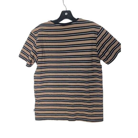 Huf Worldwide Brown Striped Short Sleeve Ringer T Shirt S Small - Picture 2 of 7